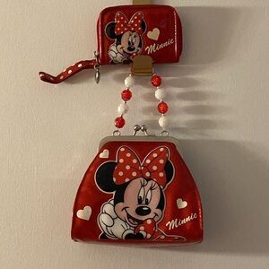 Disney Parks Purse and Change Purse Minnie Mouse